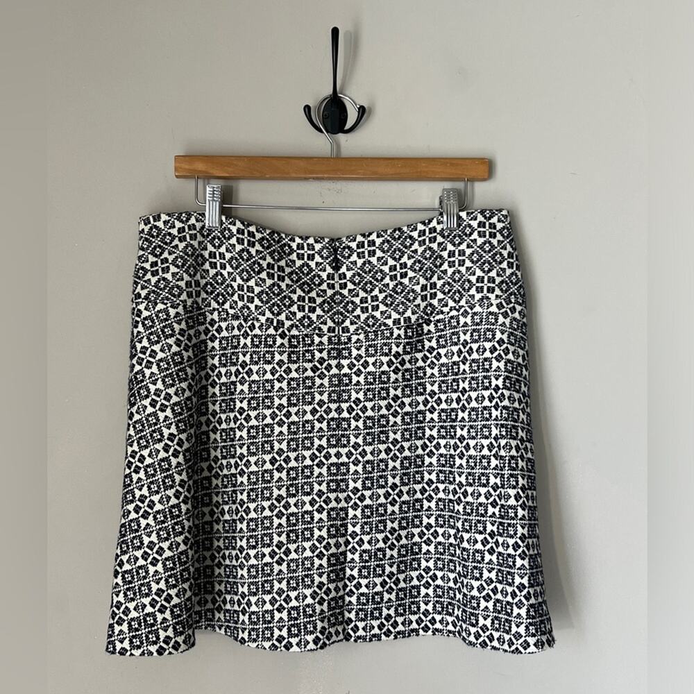 Tory Burch Marley Skirt Fit and Flare Mini Navy Blue and White Size 12 - Picture 5 of 8